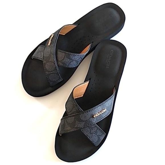 Coach Shoes - NWOT Coach Janine Black Flip-flop Sandals - 8.5B